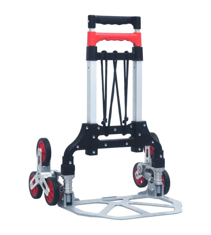  Carrello per Scale Pieghevole 70 kg in Alluminio Argento