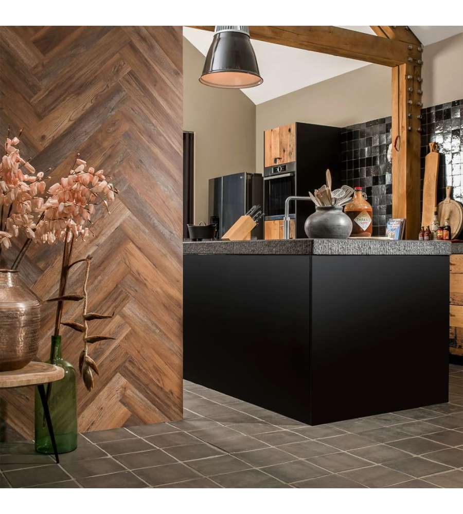 WallArt Listoni Effetto Legno Rovere Barnwood Marone Ambra