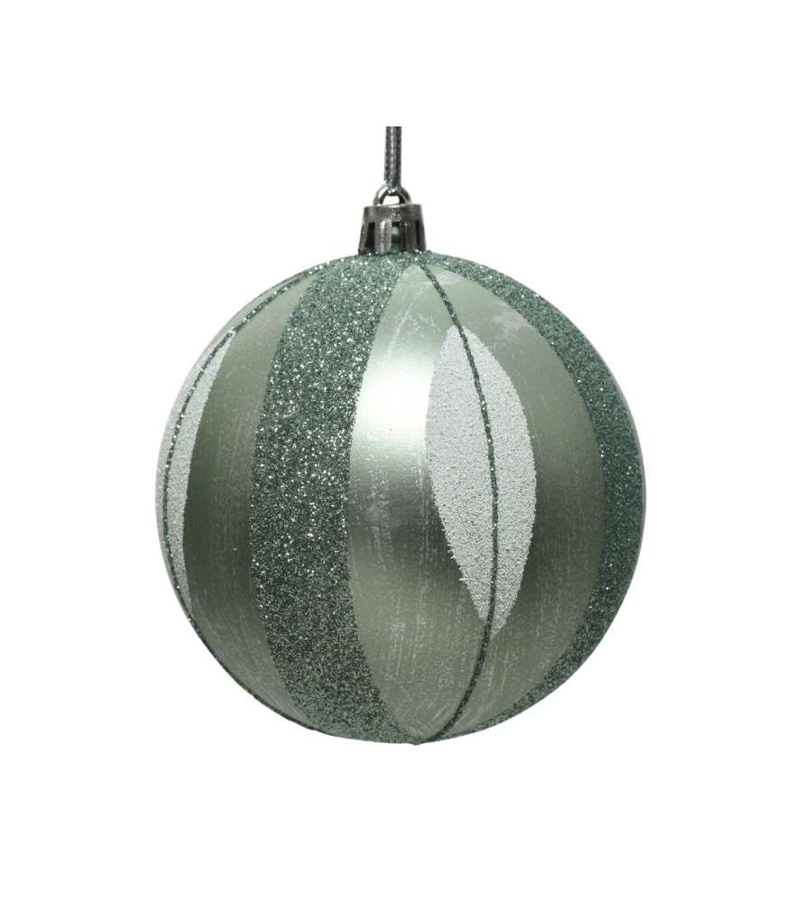 Sfera decorazione foglia glitter verde