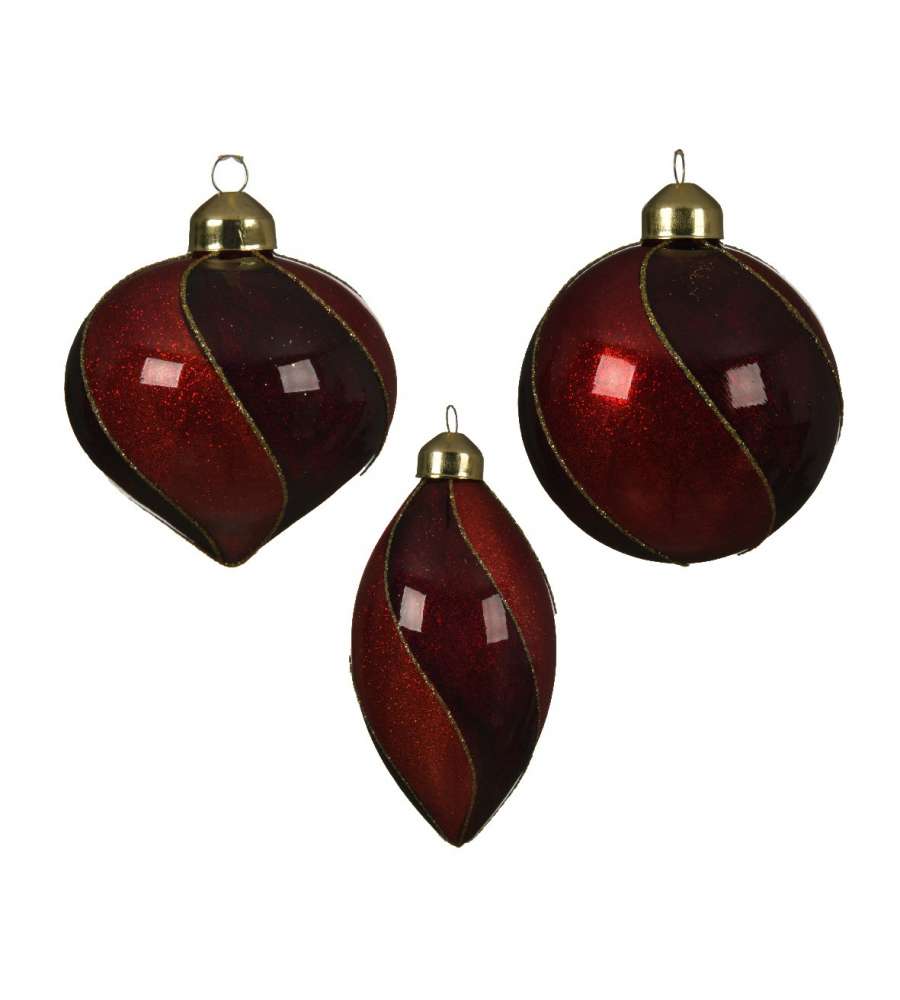 Kaemingk Decorazioni Natalizie - Rosso - Set 3 Forme