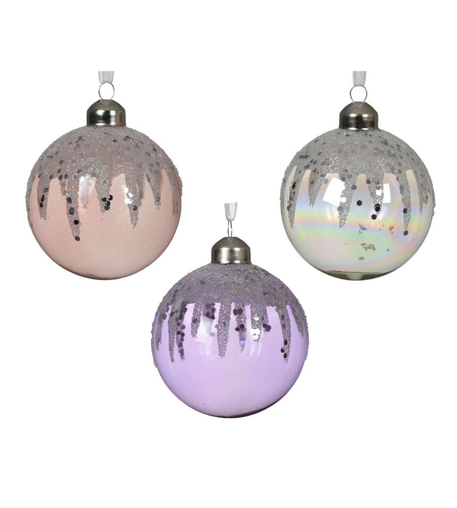 Sfera Natalizia con perline e paillettes vari colori