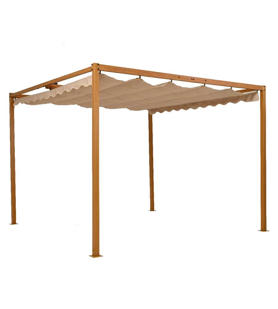 Pergola Kaemingk - Effetto Legno Taupe - 3x3 m