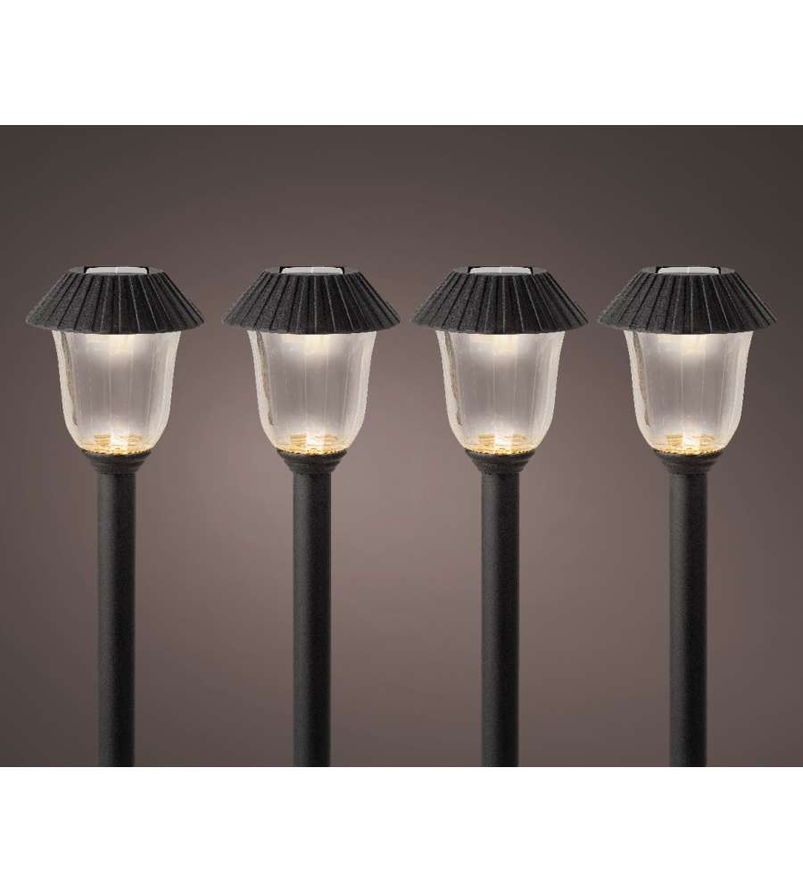 Paletti solari LED - Set 4 pezzi per giardino e vialetti