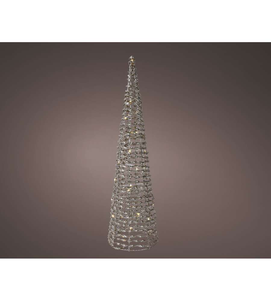 Albero di Natale in rattan Bianco Oro Silver