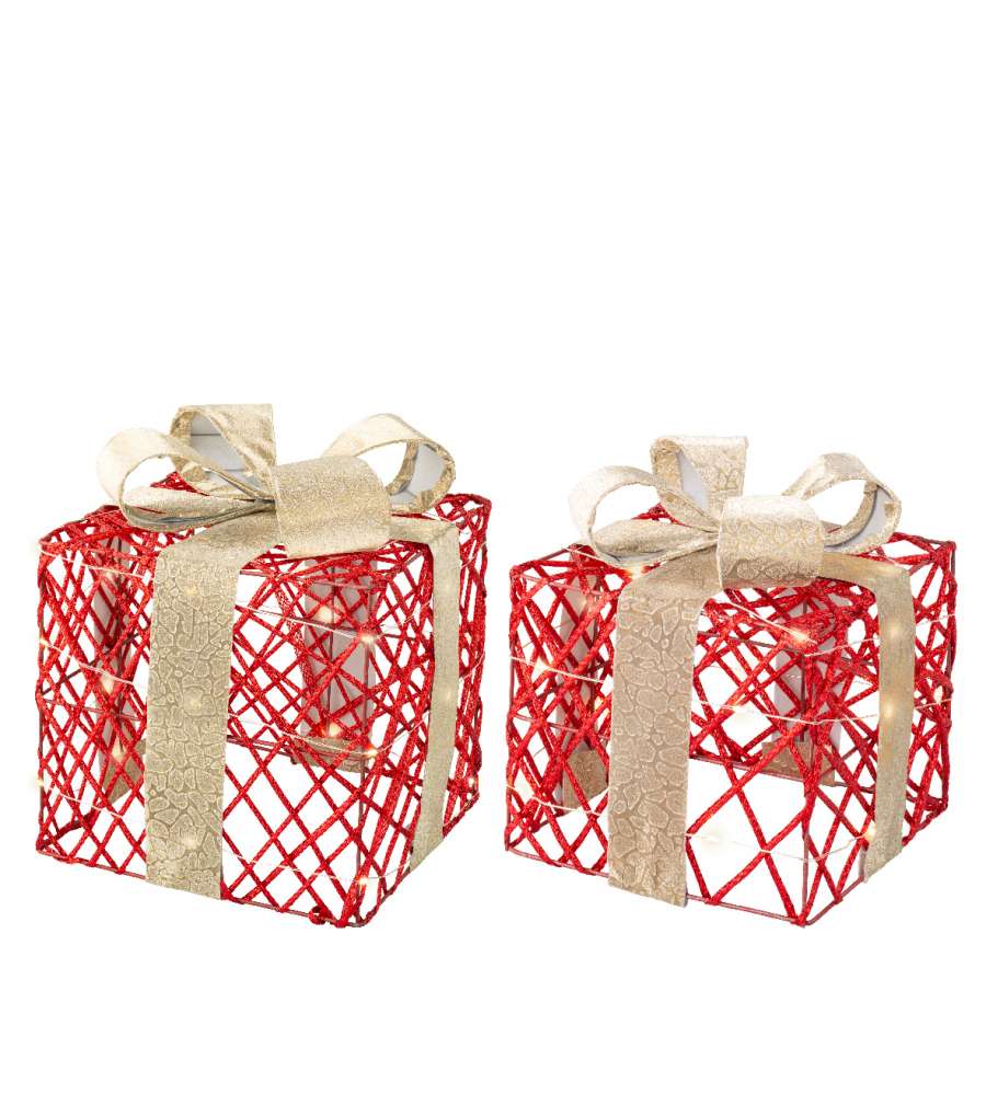 Set scatole regalo decorative con led