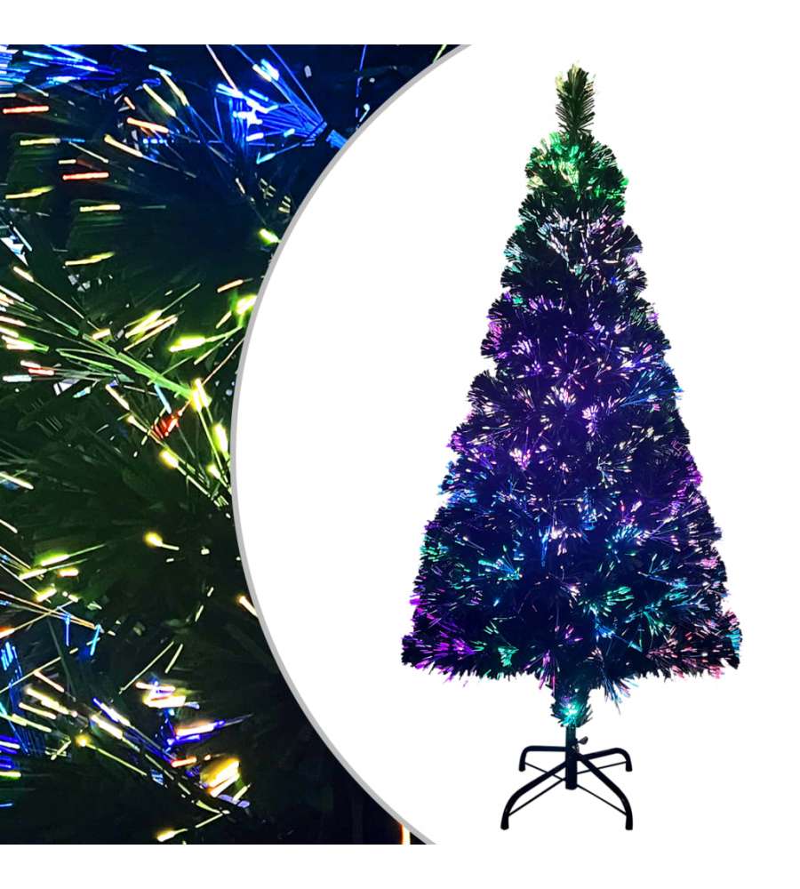 Albero di Natale Artificiale Supporto Verde 120 cm Fibra Ottica