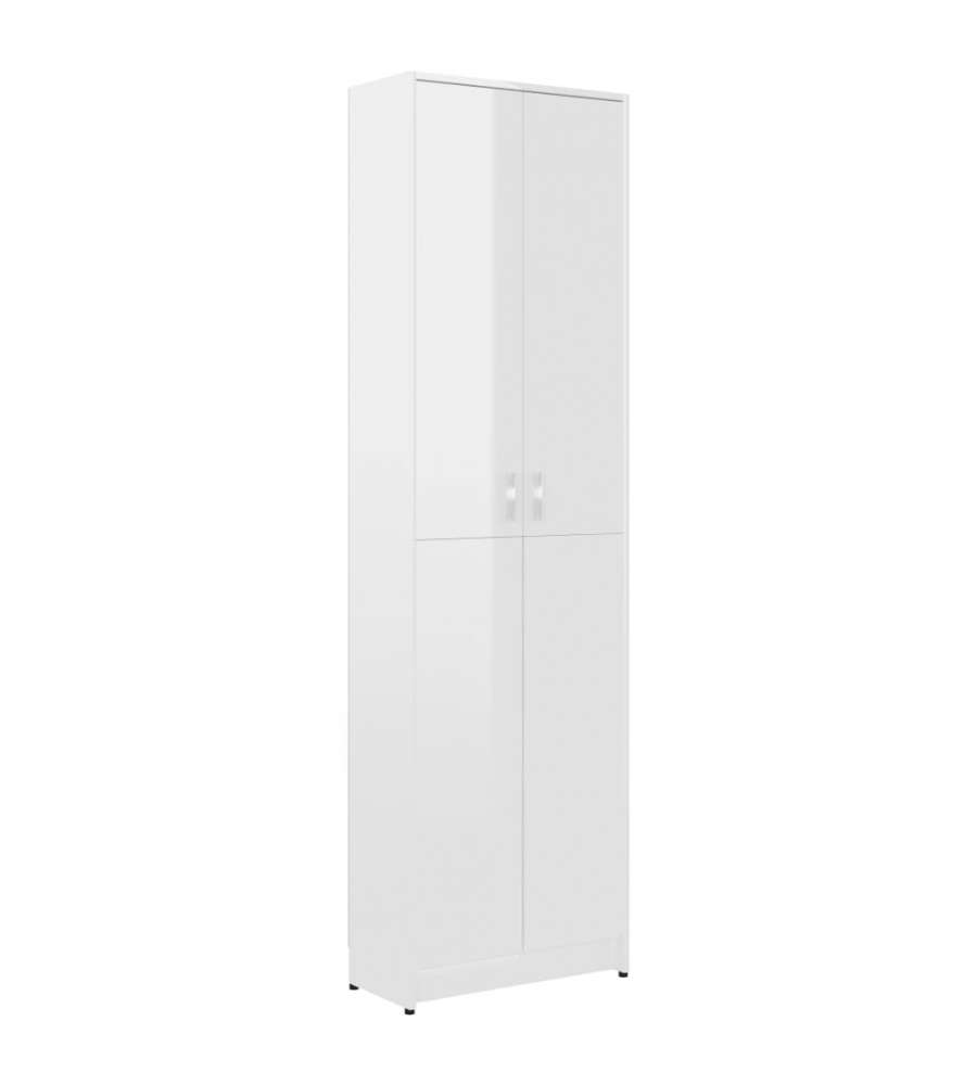 Armadio per Ingresso Bianco Lucido 55x25x189 cm in Truciolato
