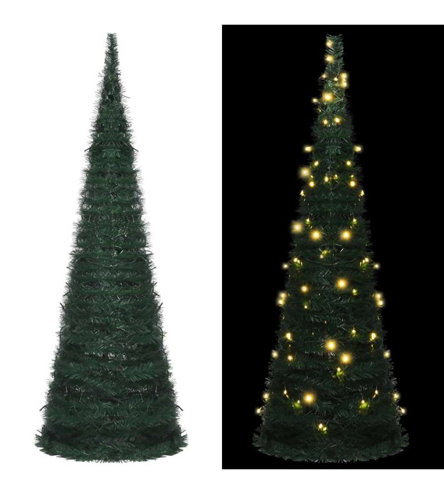 vidaXL Albero di Natale Artificiale Pop-up Verde 180 cm con 150 LED