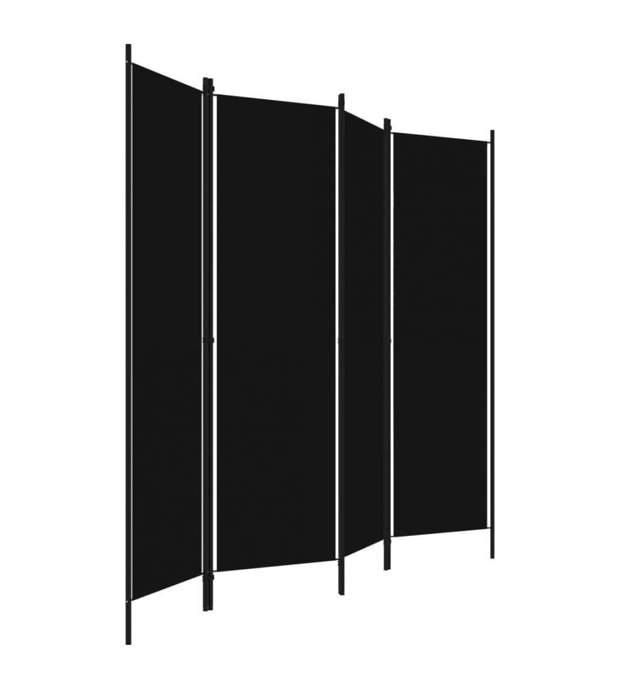 Paravento a 4 Pannelli Nero 200x180 cm