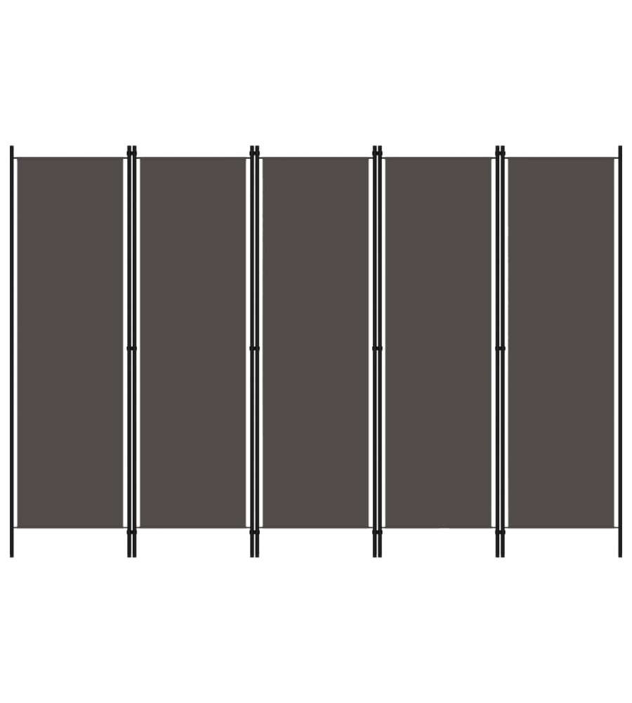 Paravento a 5 Pannelli Antracite 250x180 cm