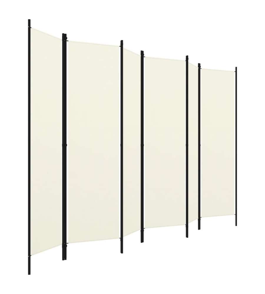 Paravento a 6 Pannelli Bianco Crema 300x180 cm