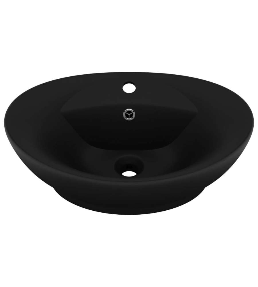 Lavandino con Troppopieno Ovale Nero Opaco 58,5x39cm Ceramica