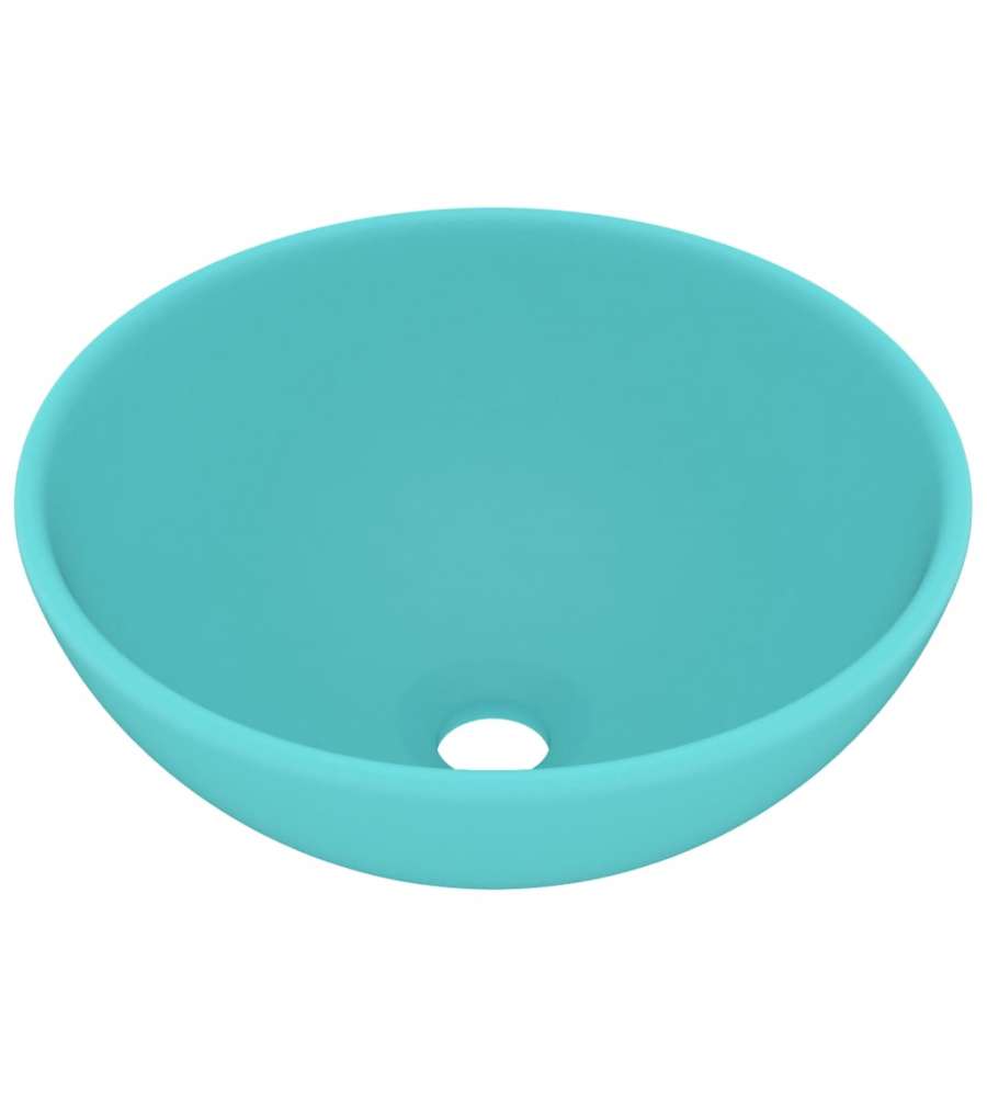 Lavandino Lusso Rotondo Verde Chiaro Opaco 32,5x14 cm Ceramica