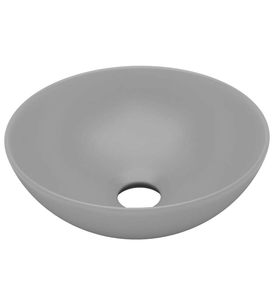 Lavandino da Bagno in Ceramica Grigio Chiaro Rotondo
