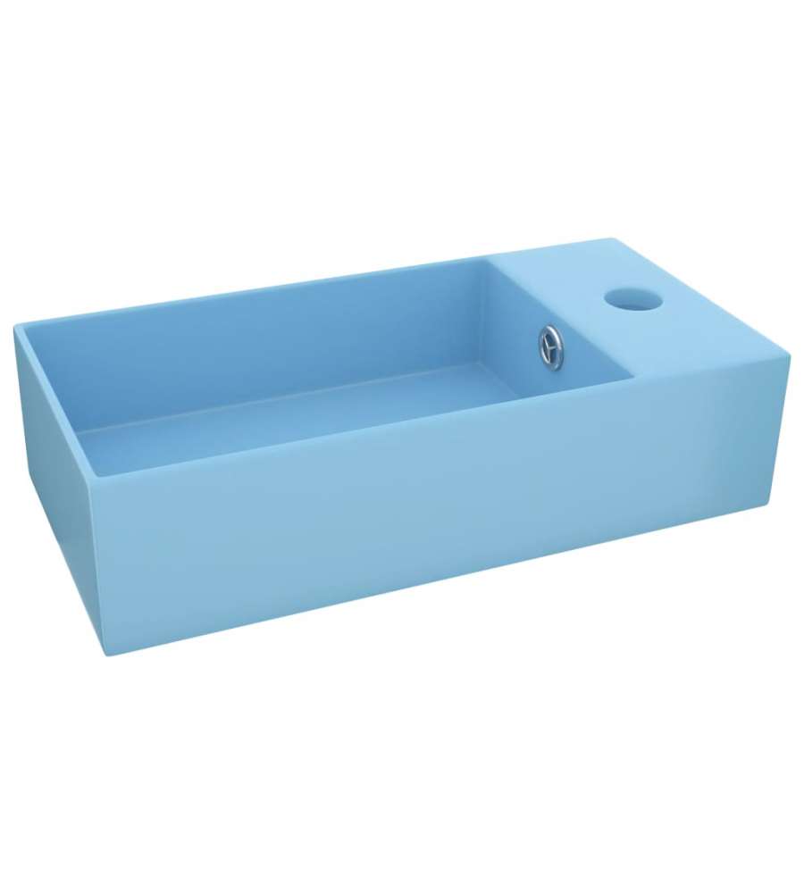 Lavandino con Troppopieno in Ceramica Azzurro