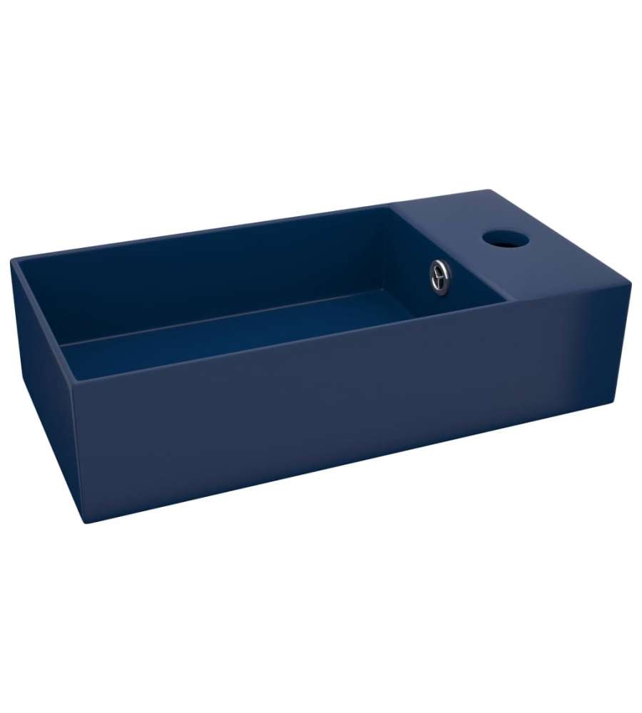 Lavandino con Troppopieno in Ceramica Blu Scuro