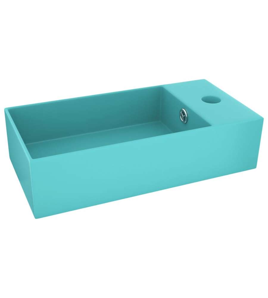 Lavandino con Troppopieno in Ceramica Verde Chiaro