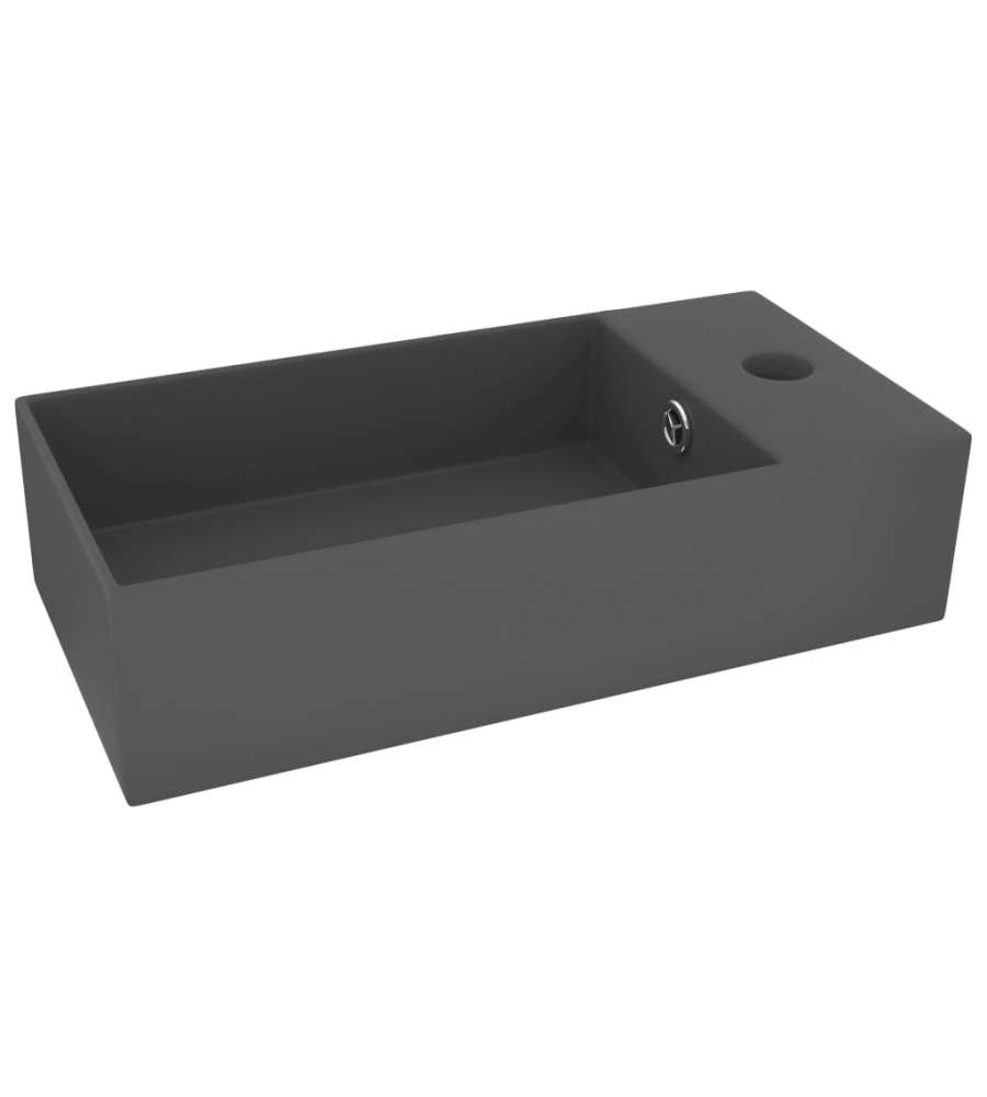 Lavandino con Troppopieno in Ceramica Grigio Scuro