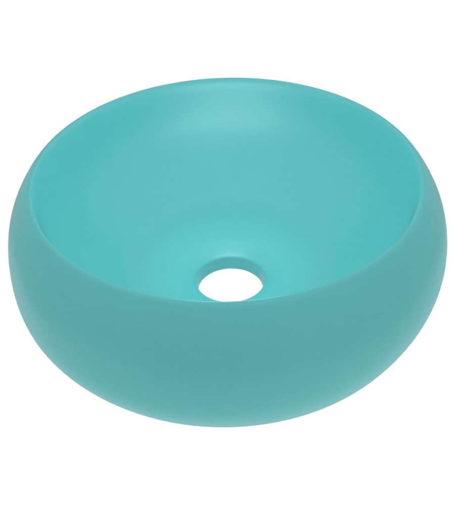 Lavandino Lusso Rotondo Verde Chiaro Opaco 40x15 cm in Ceramica