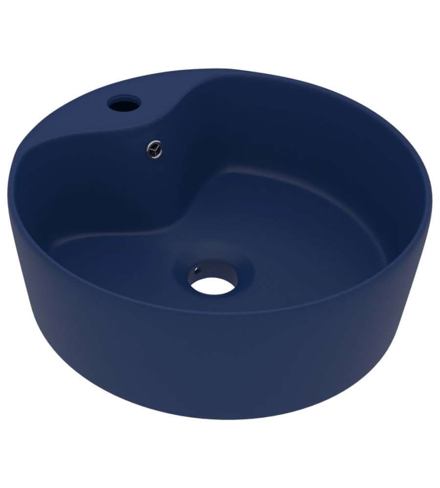 Lavandino con Troppopieno Blu Scuro Opaco 36x13 cm in Ceramica