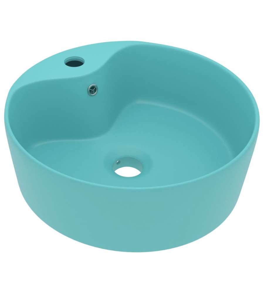 Lavandino con Troppopieno Verde Chiaro Opaco 36x13 cm Ceramica