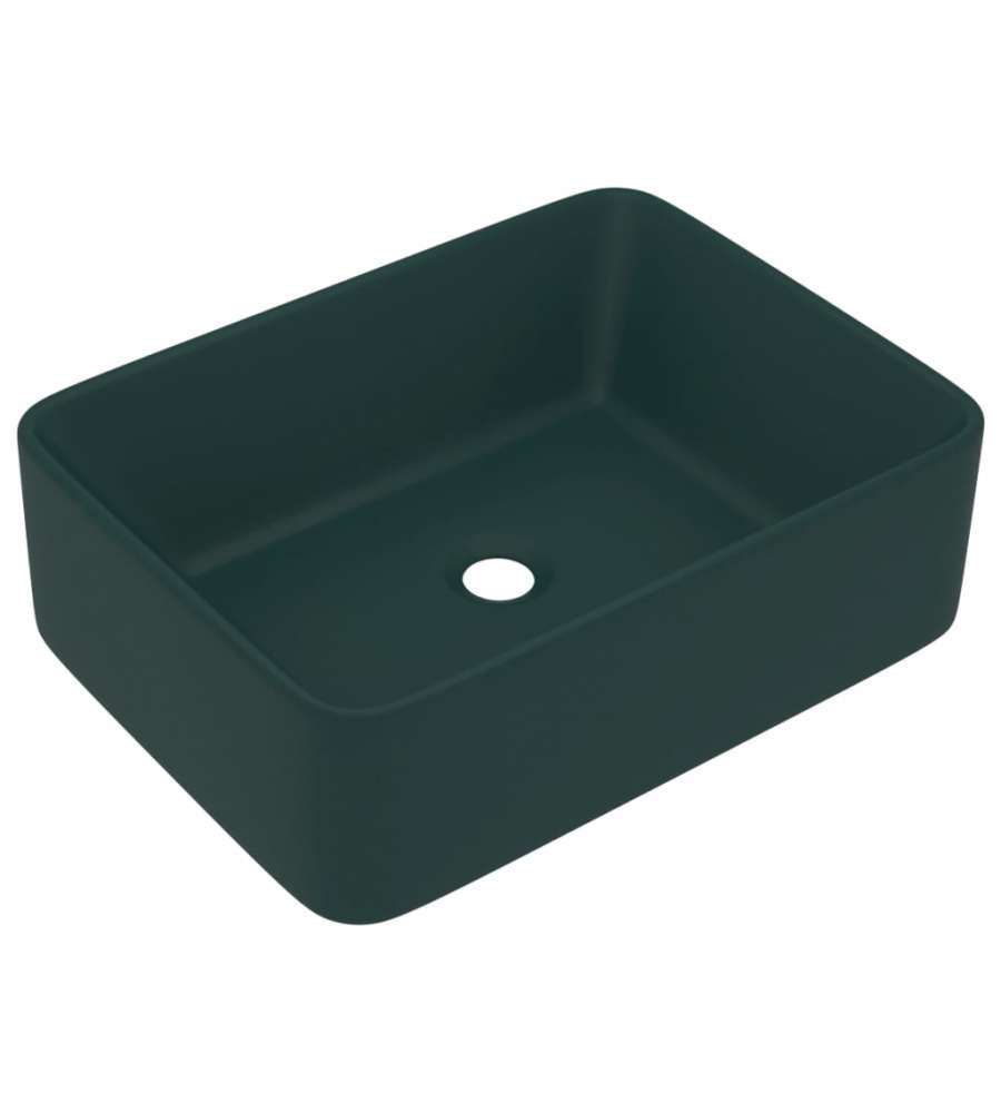 Lavandino Luxury Verde Scuro Opaco 41x30x12 cm in Ceramica