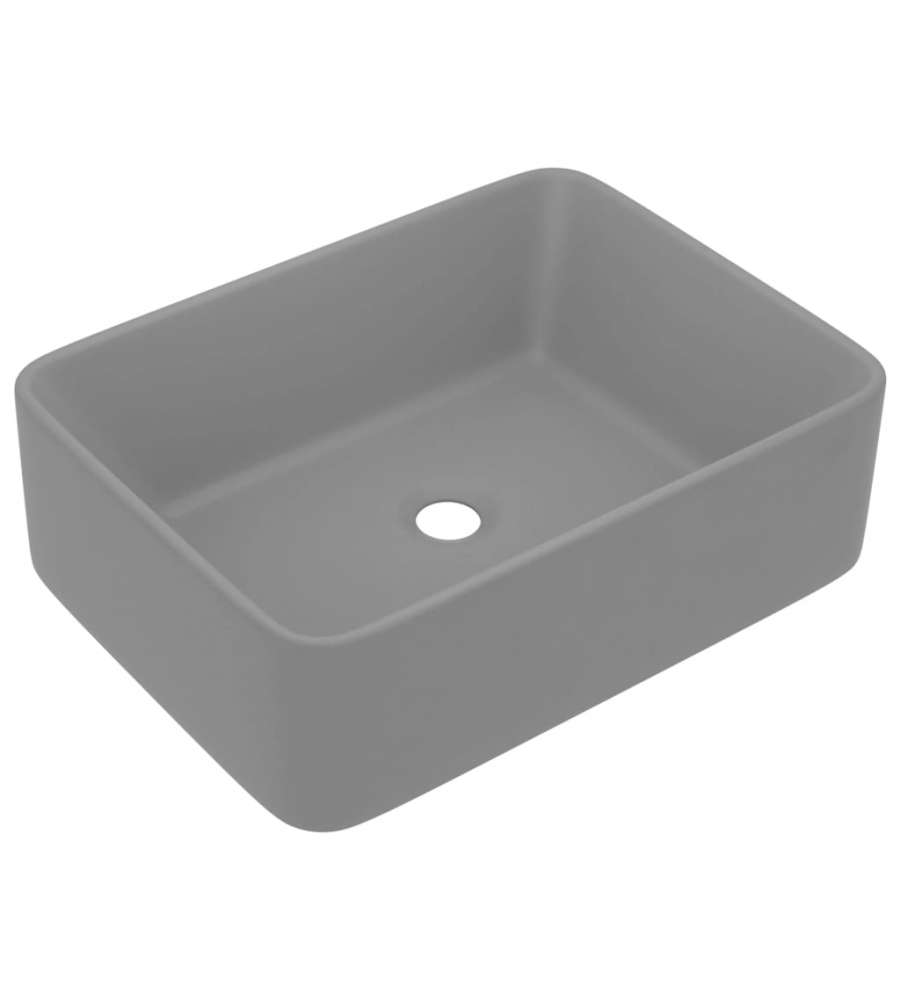 Lavandino Luxury Grigio Chiaro Opaco 41x30x12 cm in Ceramica