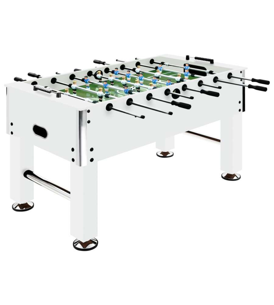 Tavolo Calcio Balilla in Acciaio 60 kg 140x74,5x87,5 cm Bianco