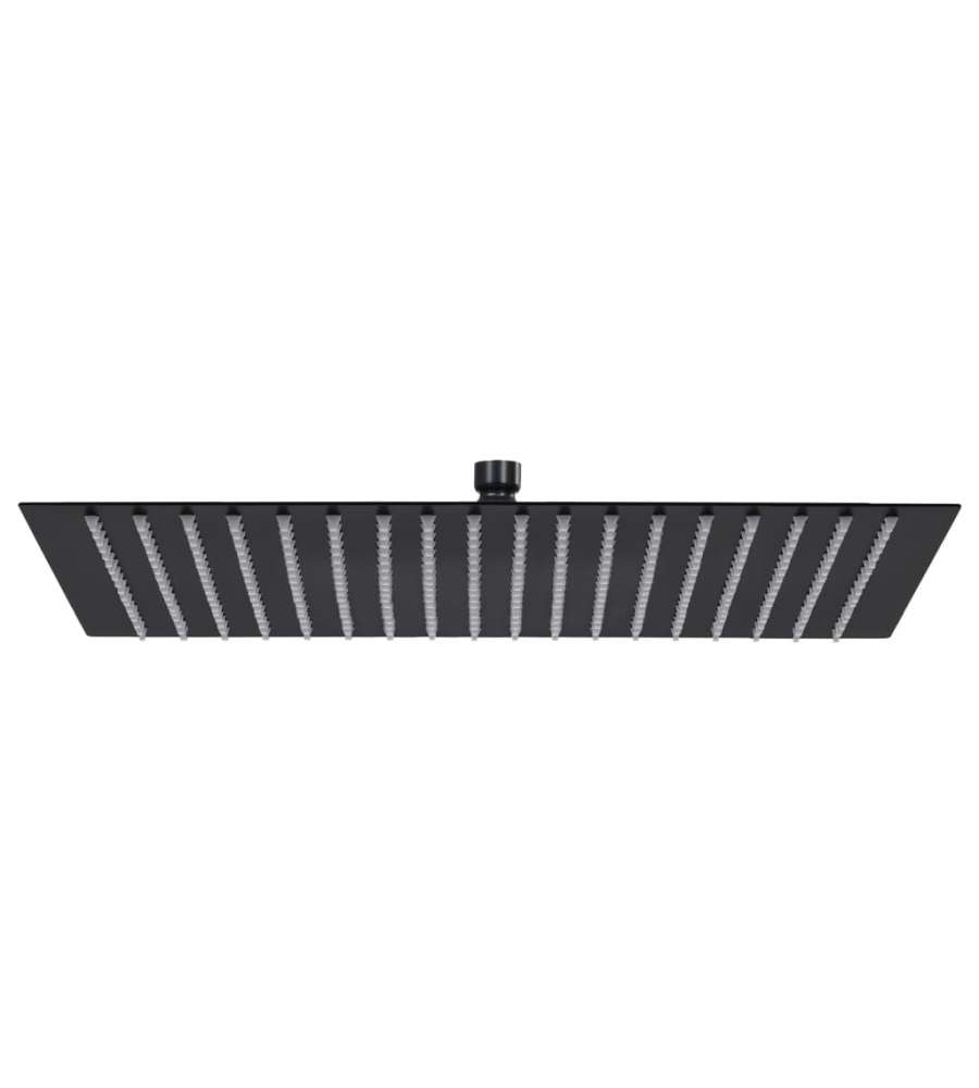Testa Doccia a Pioggia in Acciaio Inox 50x50 cm Quadrata Nera