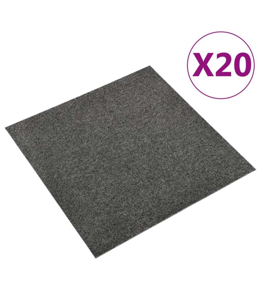 Quadrotte di Moquette 20 pz 5 mq 50x50 cm Antracite