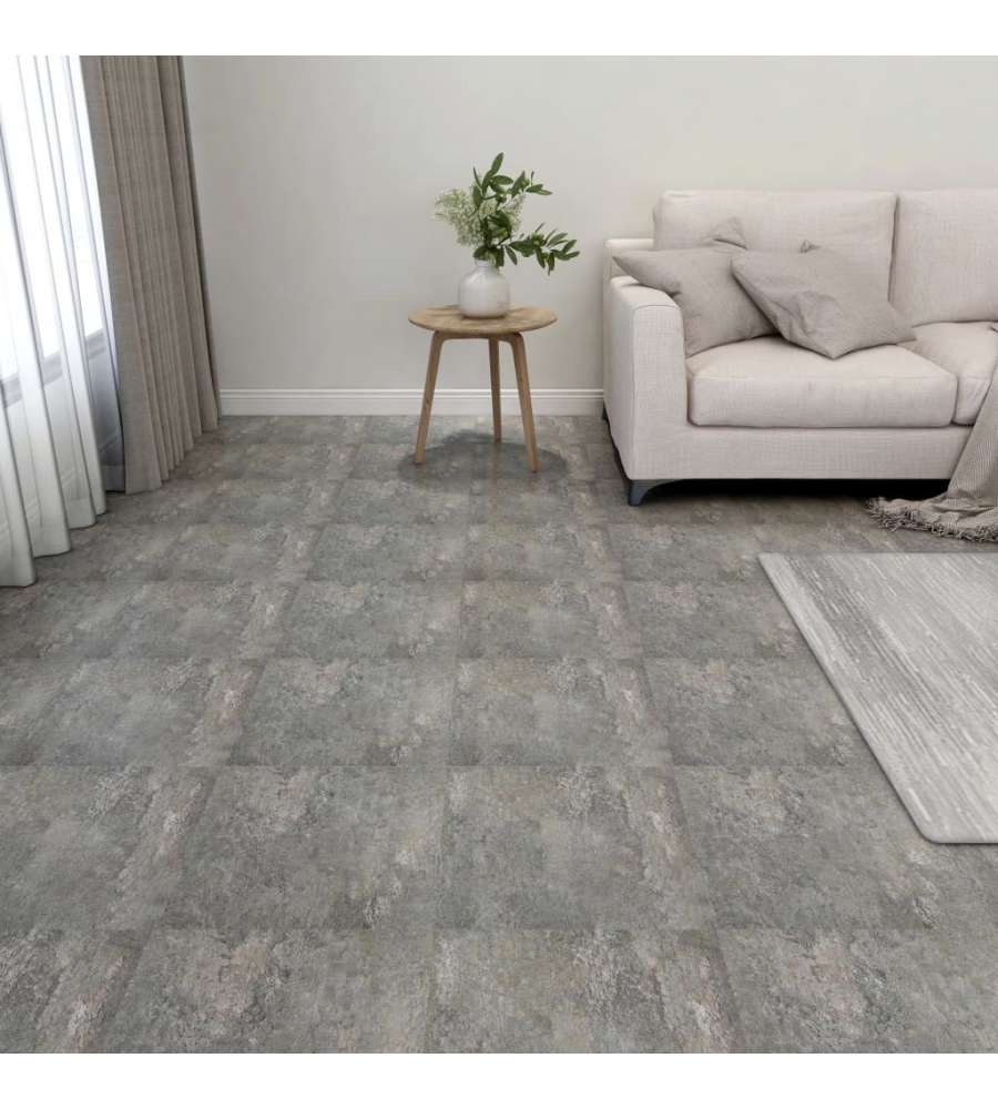 Listoni per Pavimenti Autoadesivi 55 pz in PVC 5,11 mq Grigi 324645