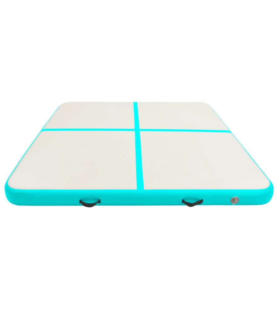 Tappetino Ginnastica Gonfiabile e Pompa 200x200x15cm PVC Verde
