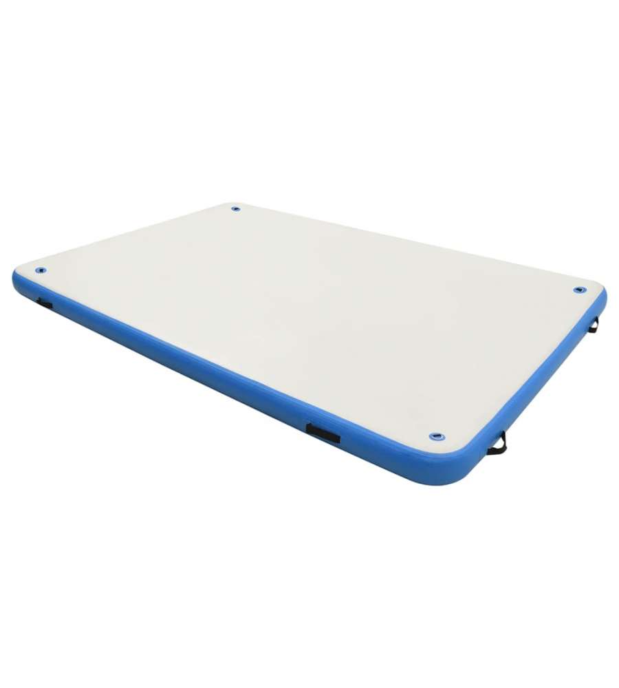 Tappeto Galleggiante Gonfiabile Blu e Bianco 300x300x15 cm