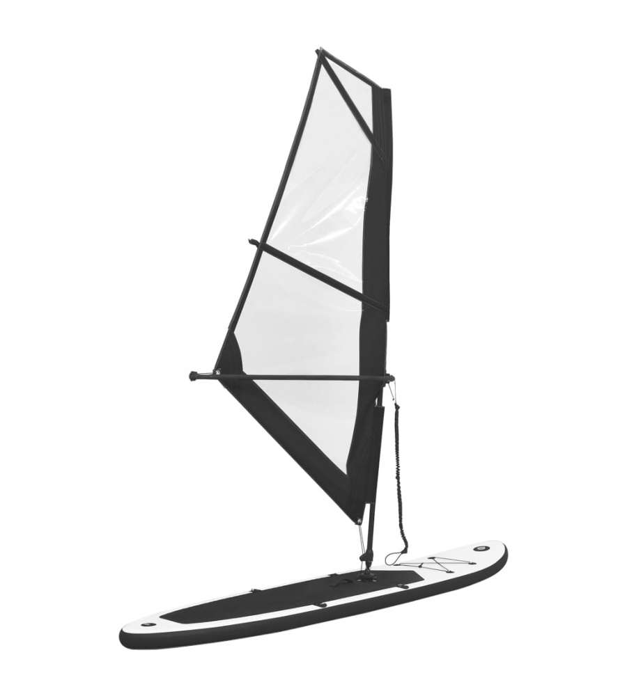 Set Tavola Gonfiabile da SUP con Vela Nero e Bianco