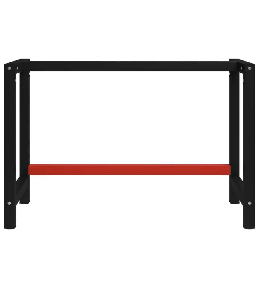 Telaio per Banco da Lavoro in Metallo 120x57x79 cm Nero e Rosso