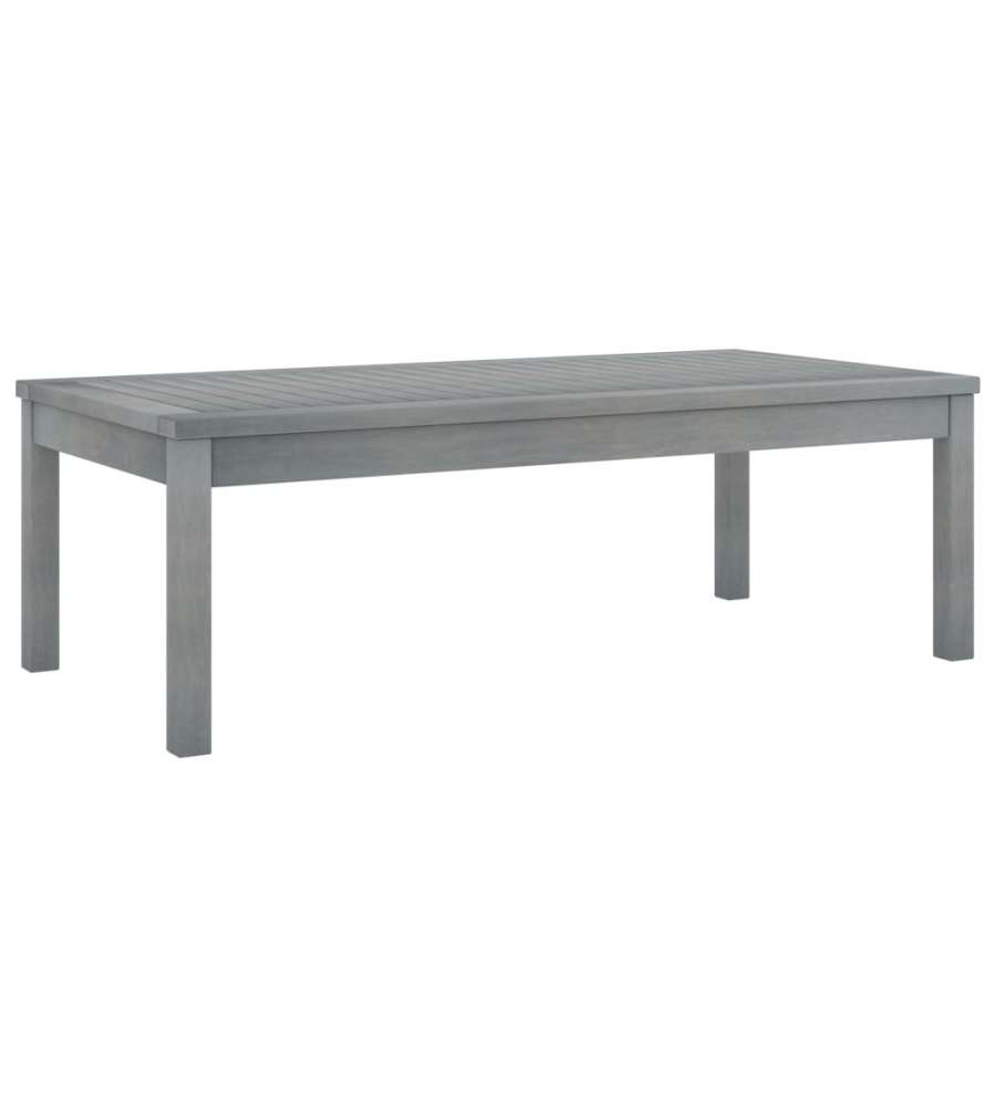 Tavolino da Caff 100x50x33 cm Grigio Legno Massello di Acacia