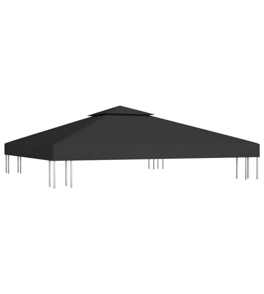 Copertura Superiore per Gazebo a 2 Strati 310 g/mq 3x3 m Nera
