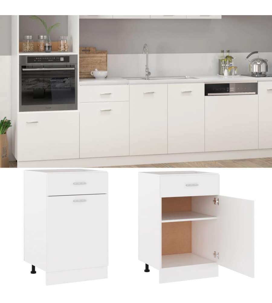 Armadio con Cassetto Bianco 50x46x81,5 cm in Truciolato