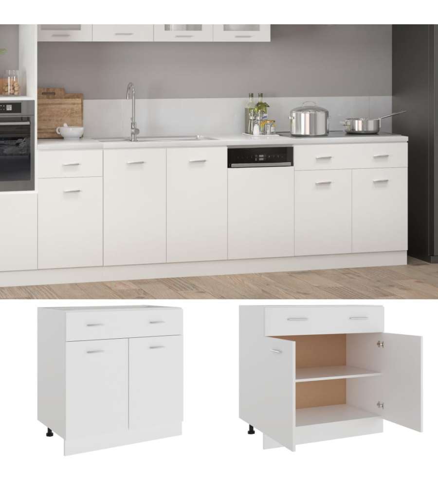 Armadio con Cassetto Bianco 80x46x81,5 cm in Truciolato