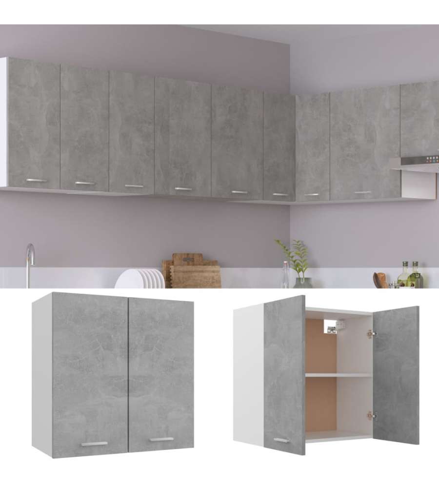Armadio Sospeso Grigio Cemento 60x31x60 cm in Truciolato