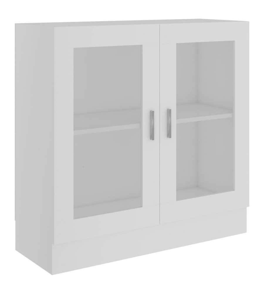 Armadietto con Vetrina Bianco 82,5x30,5x80 cm Legno Multistrato