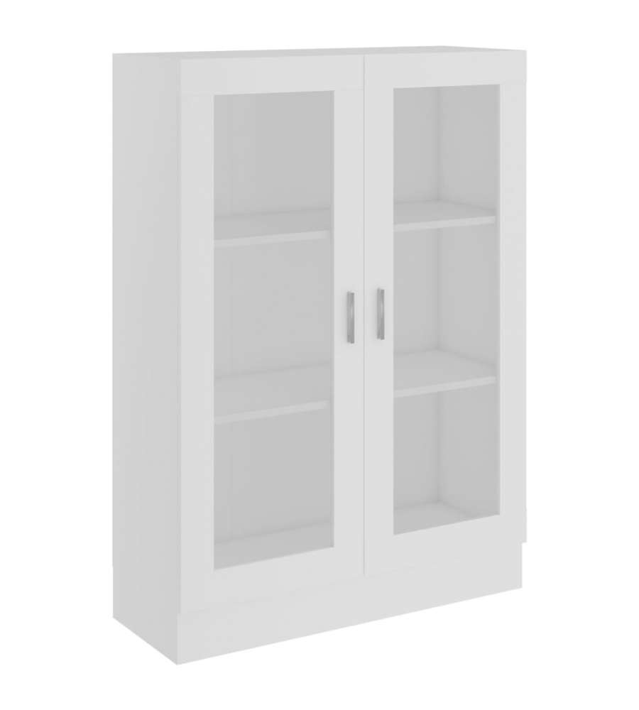 Armadietto con Vetrina Bianco 82,5x30,5x115 cm in Truciolato
