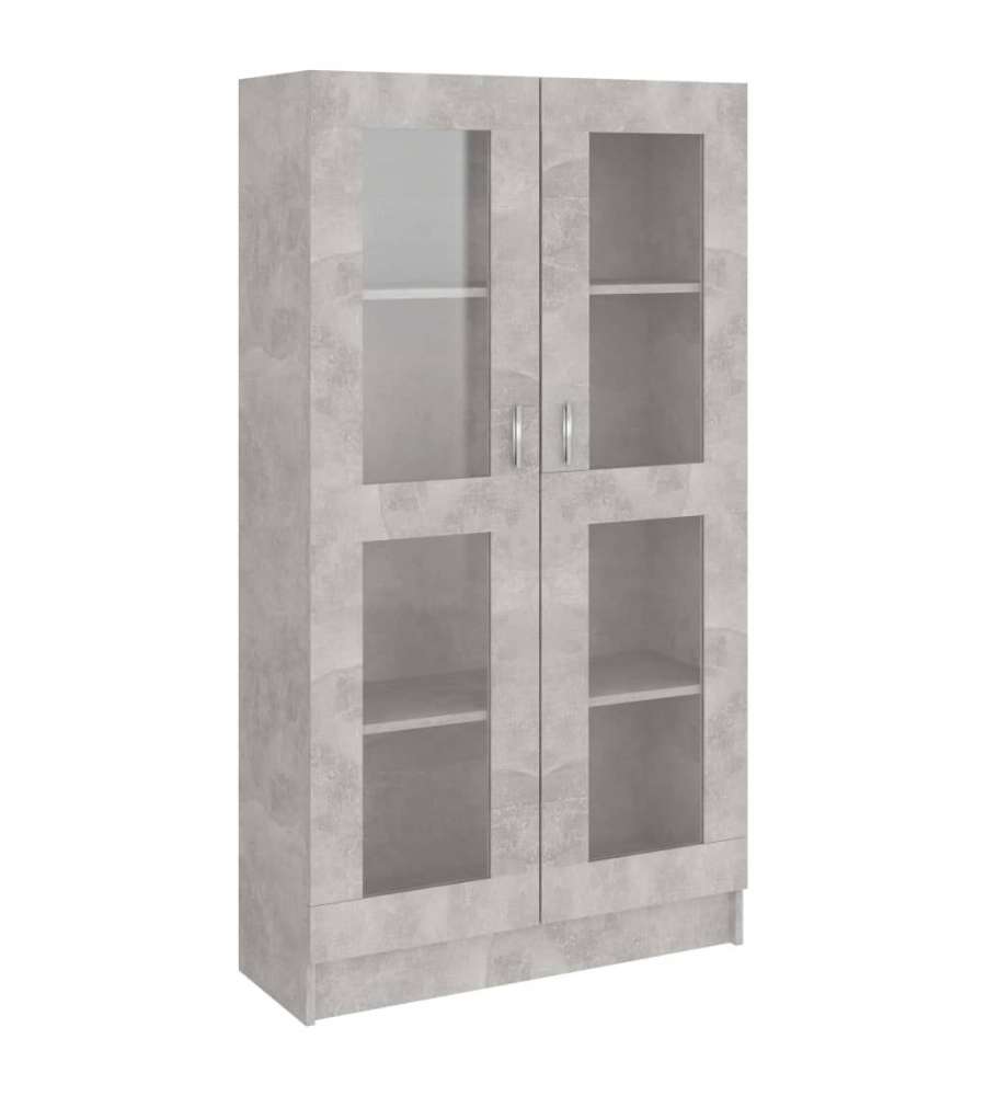vidaXL Libreria con Vetrina in Truciolato Grigio Cemento 82.5x30.5x150 cm