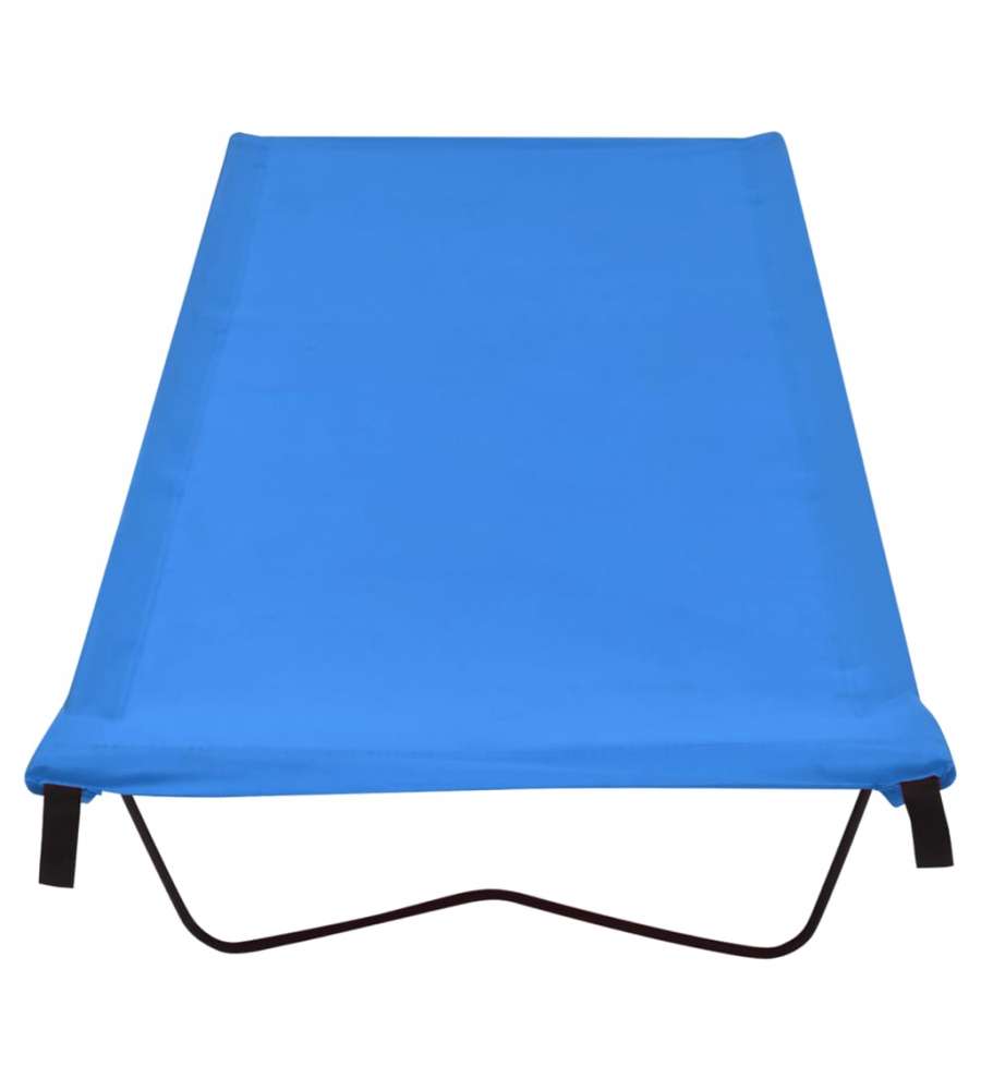 Lettino da Campeggio 180x60x19cm Tessuto Oxford e Acciaio Blu