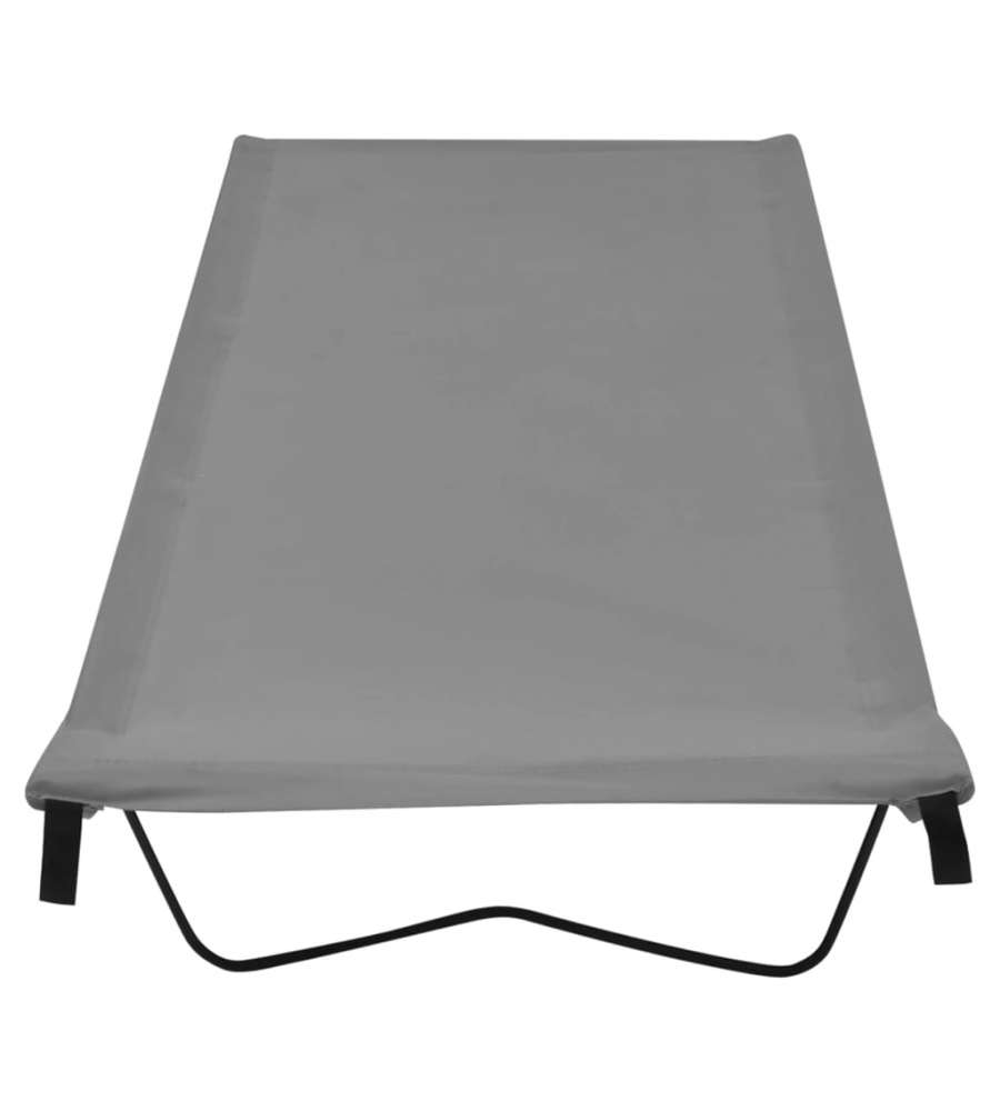 Lettino da Campeggio 180x60x19cm Tessuto Oxford e Acciaio Grigio