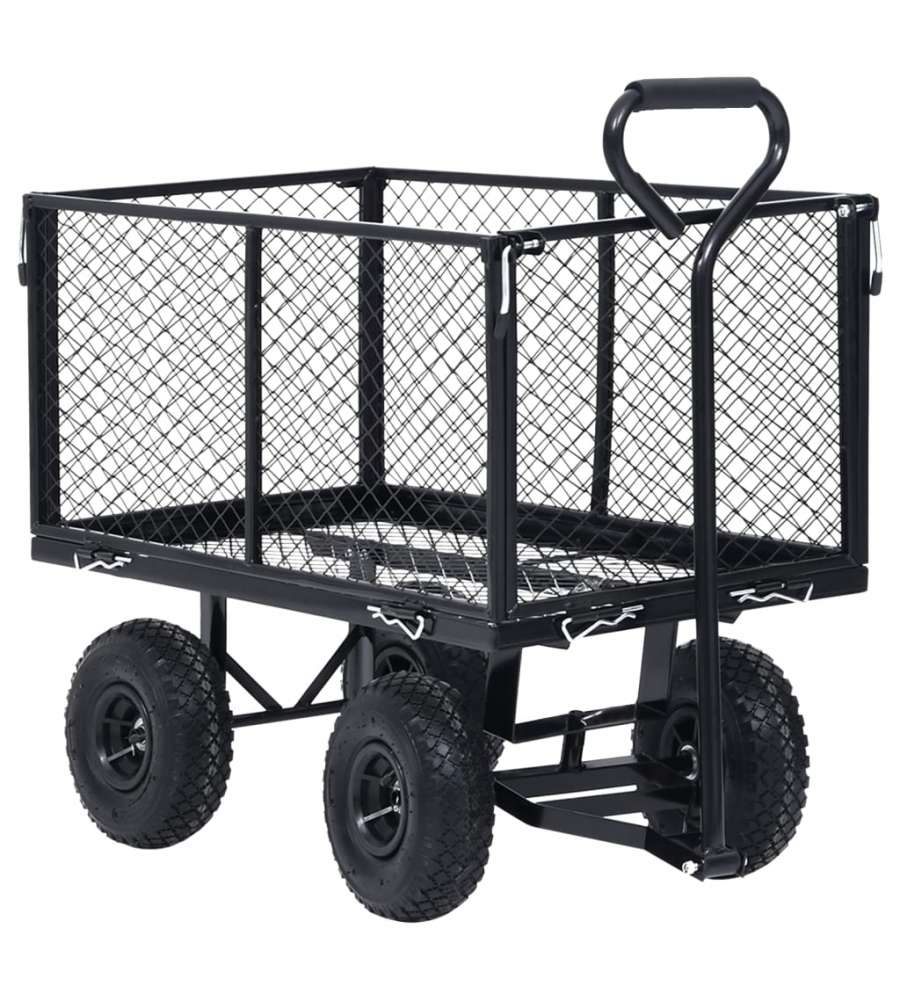 vidaXL Carrello Giardino Manuale - Nero - 350 kg