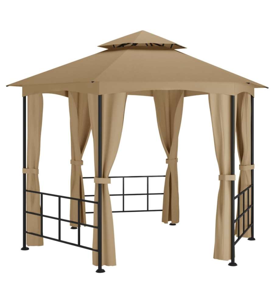 Gazebo con Pareti Laterali 3,1x2,7 m Tortora