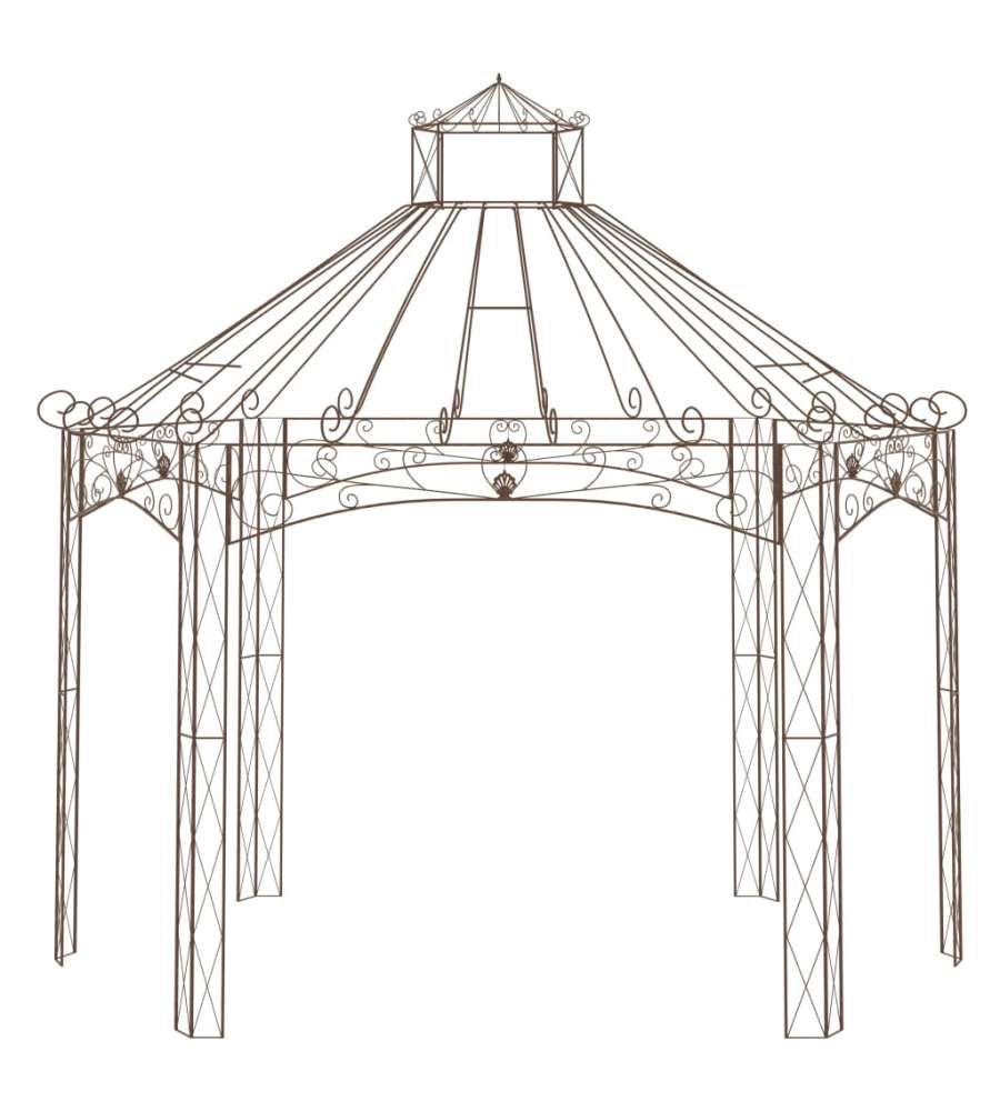 Padiglione da Giardino Marrone Anticato 400x258x378 cm in Ferro