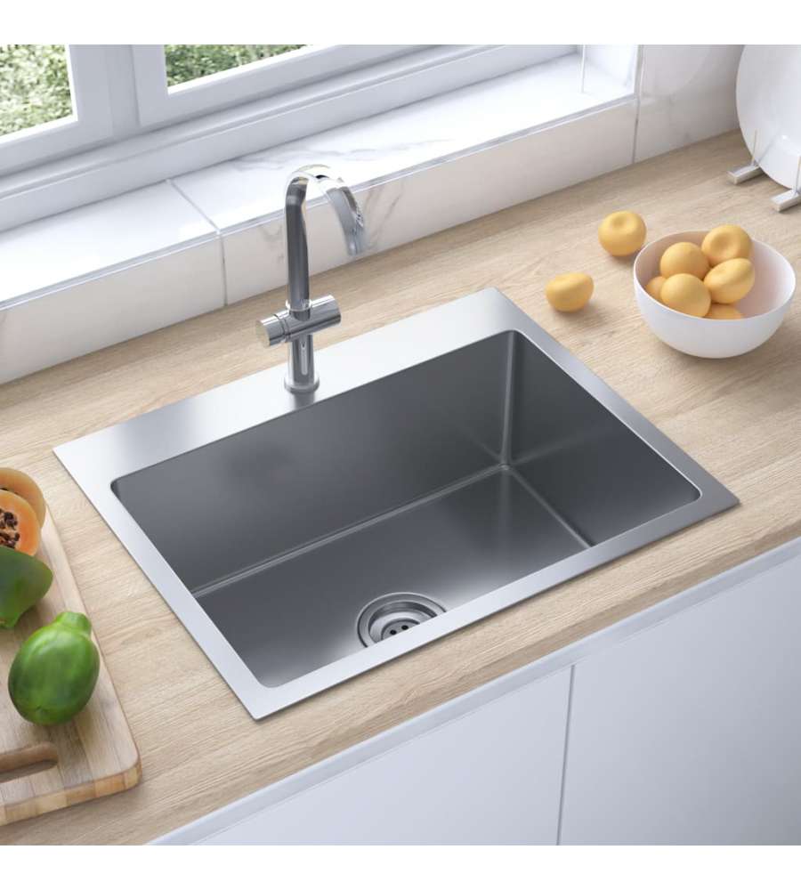 Lavello da Cucina 1 vasca in Acciaio Inox 55x44x20 cm