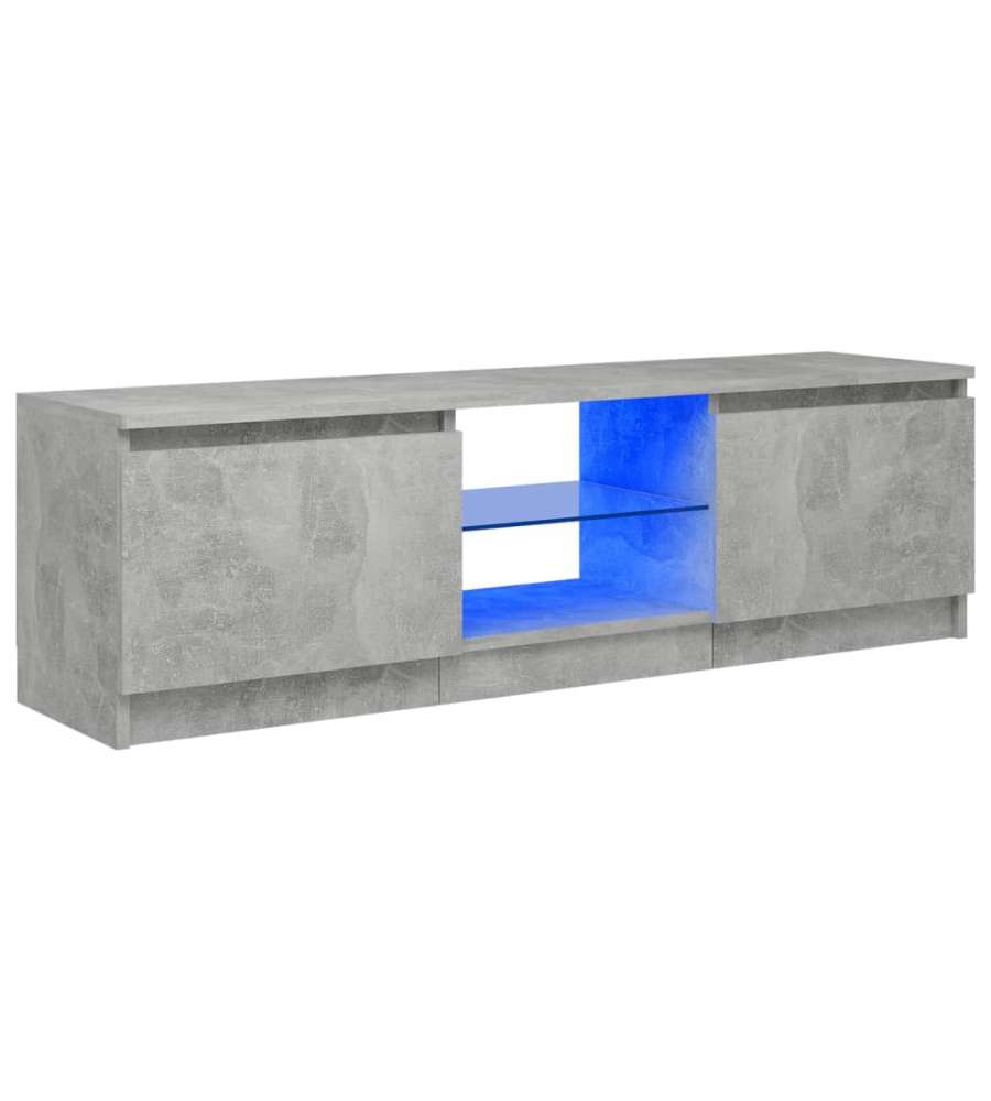 Mobile Porta TV con Luci LED Grigio Cemento 120x30x35,5 cm